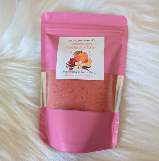 Poudre pour le bain - CANNEBERGES, VANILLE & PÊCHES