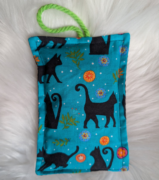 Éponge à vaisselle - CHAT NOIR FOND BLEU