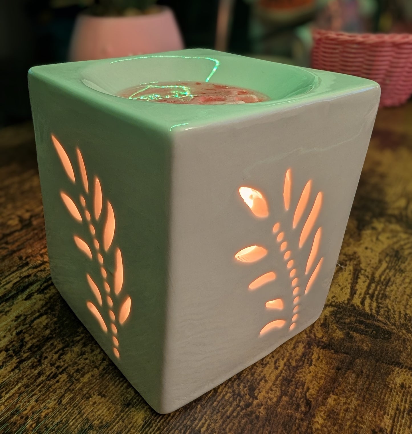 Réchaud à cire en céramique - MOTIF ÉPIS DE BLÉ 🌾