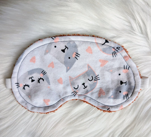 Masque de repos - CHAT GRIS AVEC COEUR
