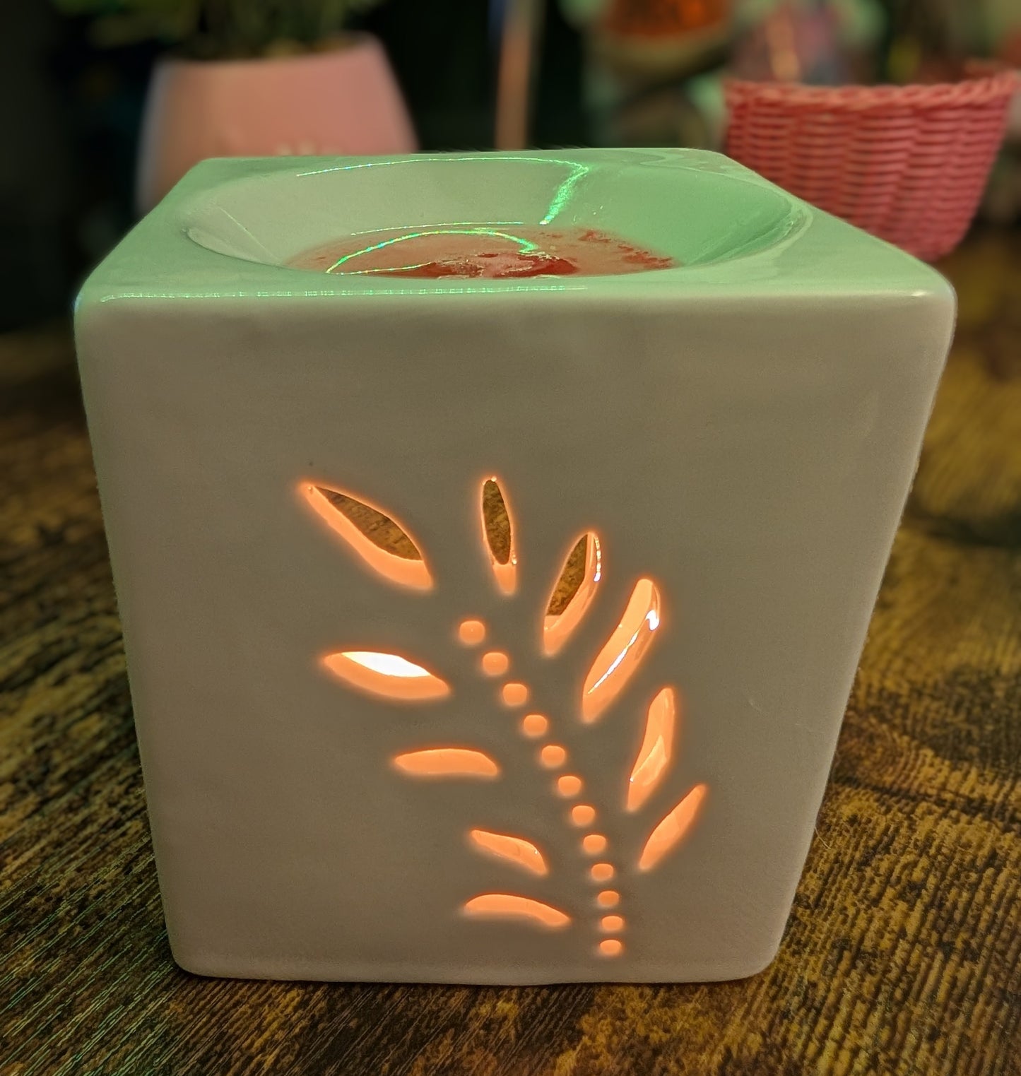 Réchaud à cire en céramique - MOTIF ÉPIS DE BLÉ 🌾